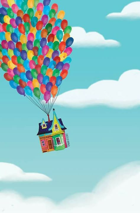 Up Movie House, 2023 Classroom, Up Birthday Party, Up Pixar, All Background, Our Adventure Book, Up Disney, Balloon Illustration, House Cartoon