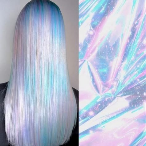 Holographic Hair, Rainbow Hair Color, Cute Hair Colors, Creative Hair Color, Candy Hair, Multicolored Hair, Beautiful Hair Color, Platinum Hair, Pretty Hair Color