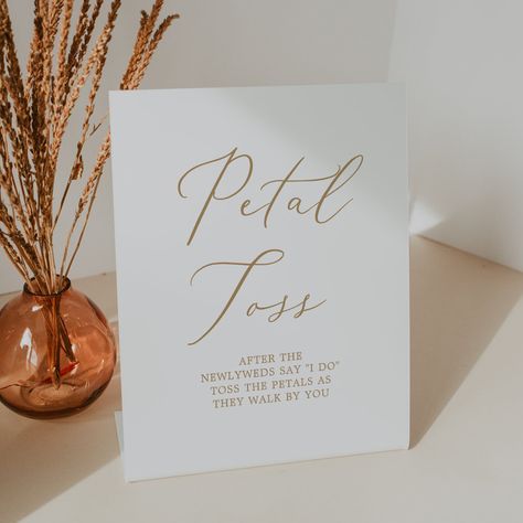 Petal Toss Sign, Confetti Send Off, Petal Toss Wedding, Summer Calligraphy, Yellow Typography, Wedding Reception Signage, Romantic Minimalist, Petal Toss, Modern Wedding Reception