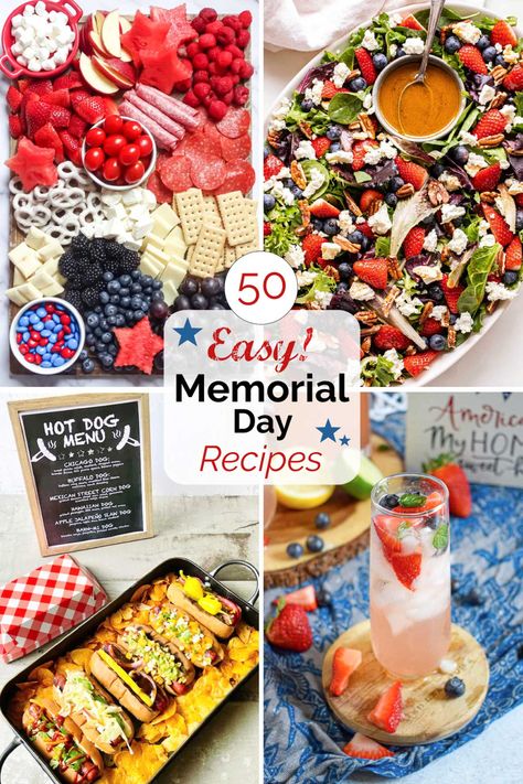 Memorial Day Dinner, Memorial Day Food, Memorial Day Recipes, Blue Recipes, Memorial Day Foods, Corndog Recipe, Clam Recipes, Weekend Meals, Marinated Pork