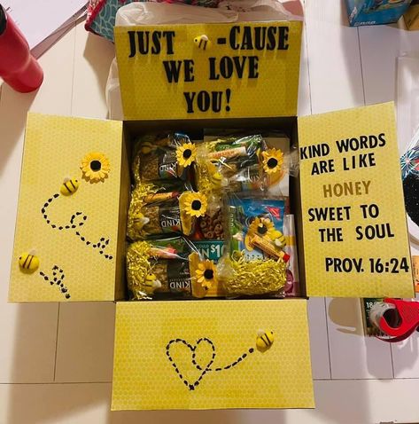 Birthday In A Box Care Package, Study Kit Gift Care Packages, Yellow Care Package, Box Full Of Sunshine Ideas, Huddle Board, Thinking Of You Gifts Care Packages Box Of Sunshine, Army Care Package, Colour Party, Breakup Gift