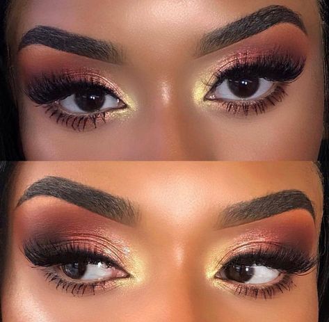 makeup looks,makeup ideas,makeup,makeup tutorial,makeup routine,makeup aesthetic,makeup organization,makeup products,makeup for black skin,makeup bag,makeup for brown eyes, Nude Eye Makeup, Black Bridal Makeup, Birthday Glam, Maquillage Yeux Cut Crease, Doll Beauty, Make Up Gold, Gold Makeup Looks, Lip Combos, Mekap Mata