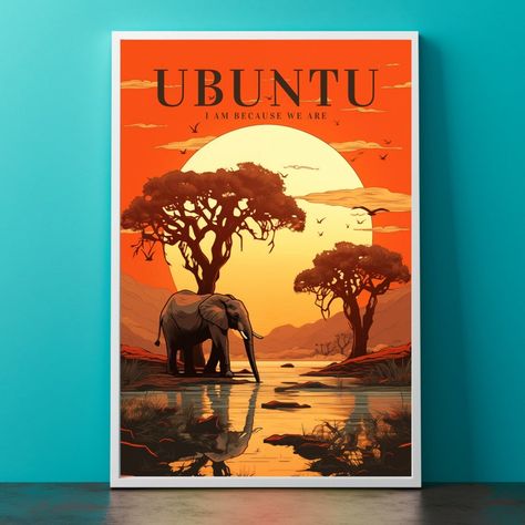 Tanzania National Parks, Serengeti Tanzania, African Sunset, Elephant Illustration, Serengeti National Park, Travel Vintage, Poster Travel, Art Deco Posters, National Park Posters