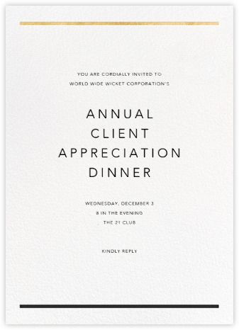 Reception invitations - online at Paperless Post Corporate Dinner Invitation Design, Corporate Dinner Invitation, Corporate Event Invitation, Corporative Events, Stationary Ideas, Business Dinner, Corporate Dinner, Modern Classic Wedding Invitations, Belated Birthday Card