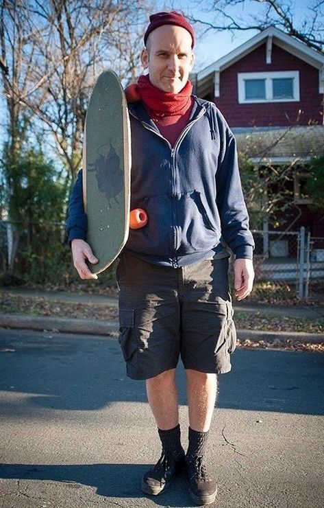 shot by Atiba Jefferson Ian Mackaye, A Man, Skateboard, Bomber Jacket