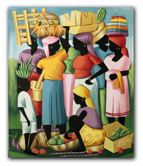 Haiti Paintings, Haitian Art Paintings, Haiti Art, Haitian Paintings, Haitian Women, Haitian Culture, Africa Art Design, Art Deco Paintings, Haitian Art