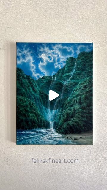 How To Paint A Waterfall, Paint A Waterfall, Waterfall Painting, Waterfall Paintings, How To Paint, On Sale, Original Art, Acrylic Painting, Swimming