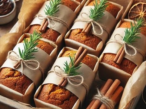 Mini Pumpkin Bread Loaves: A Homemade Christmas Gift Idea - NewsBreak How To Wrap Mini Bread Loaves, Mini Loaves Christmas, Mini Loaf Packaging, Bread Wrapping Ideas, Mini Pumpkin Bread Loaves, Pumpkin Bread Loaves, Mini Pumpkin Bread, Loaf Packaging, Christmas Baked Goods Gifts