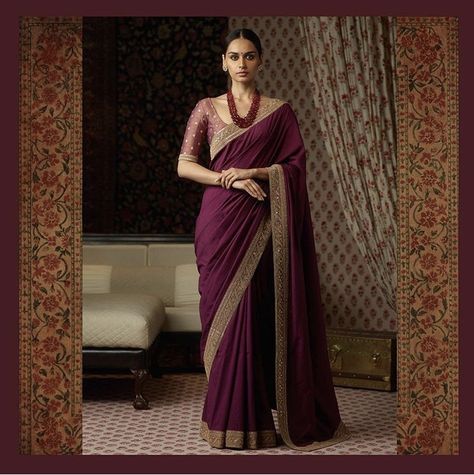 Sabyasachi Purple Sari, Sabyasachi Sarees, Modern Saree, Indian Fashion Saree, Indian Bridal Fashion, Purple Colour, Saree Trends, Elegant Saree, Stylish Sarees