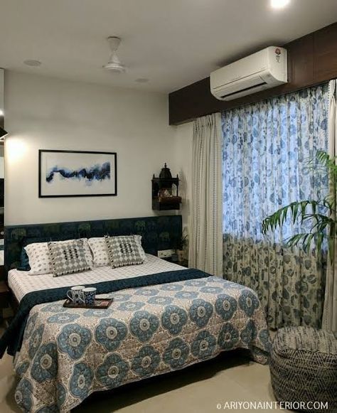 Ac In Bedroom, Bedroom Ideas Indian, Indian Bedroom Design, Indian Room Decor, Indian Bedroom Decor, Living Room Reveal, India Home Decor, Indian Home Interior, Ethnic Home Decor