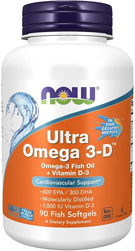 Amazon.com: NOW Supplements, Ultra Omega 3-D™, Omega-3 Fish Oil + Vitamin D-3, Cardiovascular Support*, 90 Softgels: Health & Personal Care Fish Oil Vitamins, Omega 3 Supplements, Omega 3 Fish Oil, 3 Fish, Now Foods, Cardiovascular Health, Fish Oil, Calorie Diet, Vitamin D