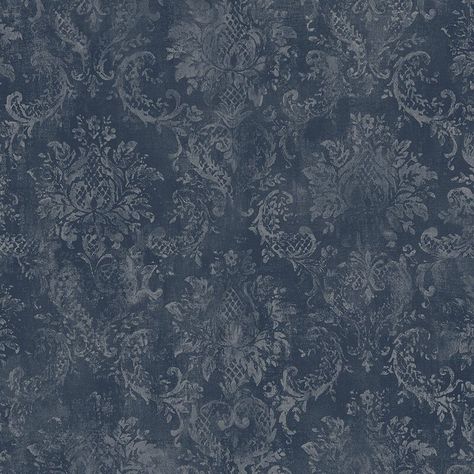 Hamerton 32.7' L x 20.5" W Wallpaper Roll Navy Blue Room, Blue Gray Bedroom, Toile Wallpaper, Dark Blue Wallpaper, The Romantics, Navy Wallpaper, W Wallpaper, Friends Wallpaper, Vinyl Rolls