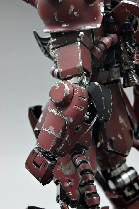 Gundam Tutorial, Battle Damage, Zaku Ii, Gundam Custom Build, Gunpla Custom, Custom Gundam, Gundam Art, Model Paint, Mechanical Design