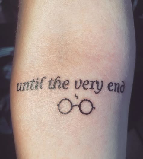 Small Harry Potter Tattoo Ideas | POPSUGAR Tech Matching Harry Potter Tattoos, Harry Potter Tattoo Unique, Tiny Harry Potter Tattoos, Hp Tattoo, Matching Best Friend Tattoos, Potter Tattoo, Until The Very End, Harry Potter Tattoos, Harry Potter Tattoo