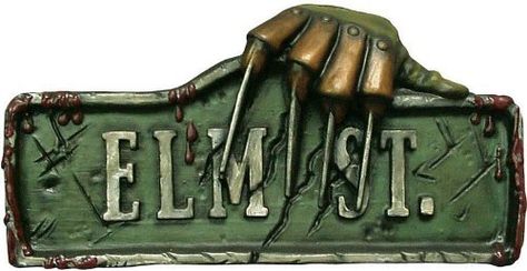 Haunted House Ideas Elm Street Sign, Elm Street Tattoo, Haloween Decor, Elijah Wood, A Nightmare On Elm Street, Halloween Wigs, Horror Tattoo, Elm Street, Nightmare On Elm Street