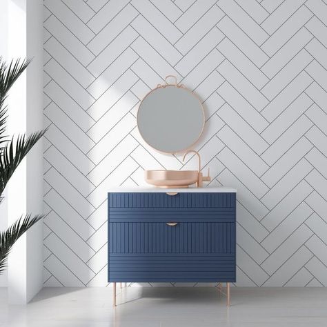 White Wall Paneling | White Wood, Tile & Marble Effect Panels White Herringbone Bathroom, Herringbone Bathroom Wall, Herringbone White Tile, White Herringbone Wall, Herringbone Shower, White Herringbone Tile, White Tile Shower, White Wall Paneling, Herringbone Wall