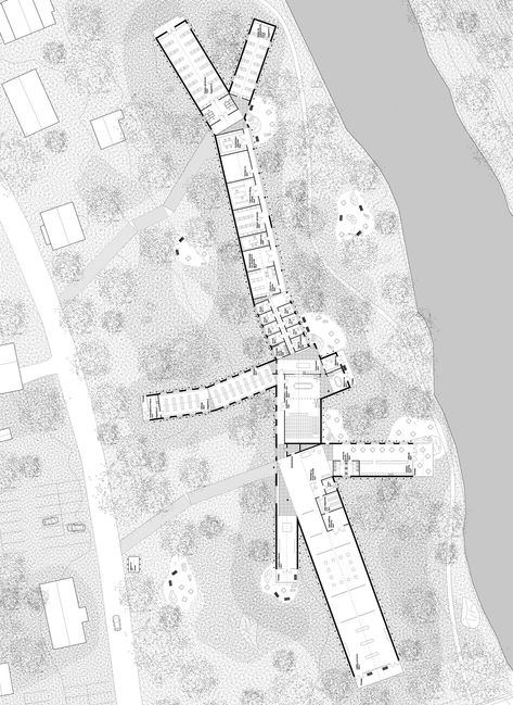 OMMX — Norsk Skogfinsk Museum Landscape Plans Architecture, Plan Presentation Architecture, Site Plans Architecture, Architecture Presentation Layout, Skogfinsk Museum, Architecture Plan Drawing, Landscape Site Plan, Floor Plan Architecture, Architectural Site Plan