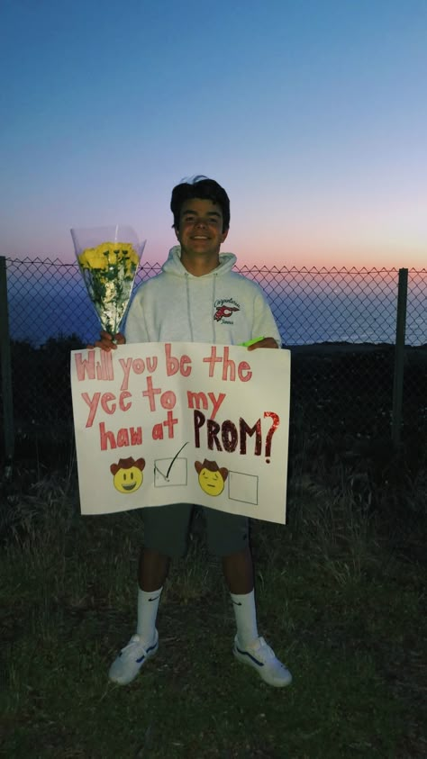 Junior Prom Proposal, Cowboy Promposal Ideas, Outer Banks Promposal, Country Ways To Ask To Prom, Cowboy Dance Proposal, Western Dance Proposal, Plane Promposal, Raising Canes Promposal, Western Promposal Ideas