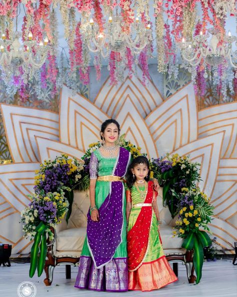 Decoration For Dhoti Function, Half Saree Decoration Ideas, Half Saree Ceremony Decoration, Half Saree Function Kids, Saree Function Decoration Ideas, Half Saree Function Decoration Ideas, Half Saree Decoration, Half Saree Function Decoration, Saree Function Decoration