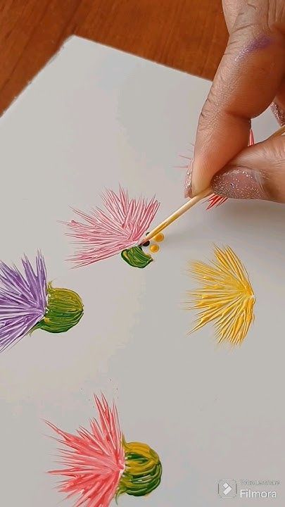 Easy Flowers, Painting Flowers Tutorial, Easy Flower Painting, Acrylic Art Projects, Acrylic Painting Diy, Acrylic Painting Flowers, Flowers Tutorial, Soyut Sanat Tabloları, Easy Flower