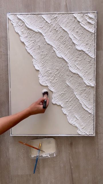 Plaster Wall Art Wave, Texture Art Waves, Ocean Waves Art, Waves Art, Wood Table Design, Plaster Sculpture, Create Canvas, Diy Abstract Canvas Art, Plaster Wall Art