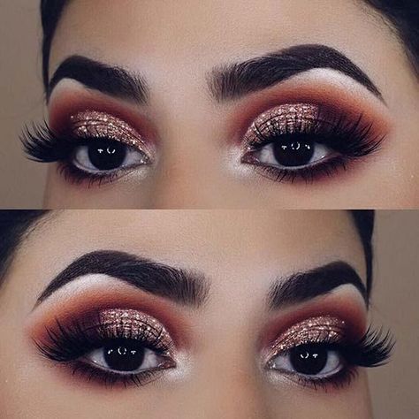 waterline is a great option for dramatic eye. This is perfect with any colored gown, whether it be simple or dramatic too! Trucco Glam, Trucco Smokey Eye, Burgundy Eye Makeup, Red Smokey Eye, Eyeliner Tips, Makeup 2018, Trendy Eyeshadow, Bold Eye Makeup, Smokey Eye For Brown Eyes