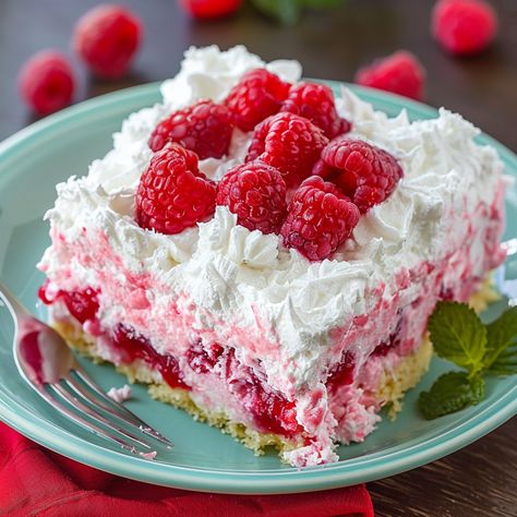 Raspberry Zinger Poke Cake Zinger Cake Recipe, Raspberry Zinger Poke Cake, Zinger Poke Cake, Raspberry Zinger Cake, Zinger Cake, Raspberry Zinger, Moist White Cake, Poke Cake Recipe, Vanilla Bean Cakes