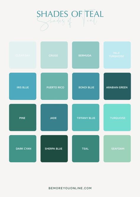 Turquoise Branding Color Schemes, Colour Template, Relaxing Color Schemes, Teal Color Palette, Turquoise Branding, Turquoise Color Palette, I Am Home, Paint Palettes, Color Combos Outfit