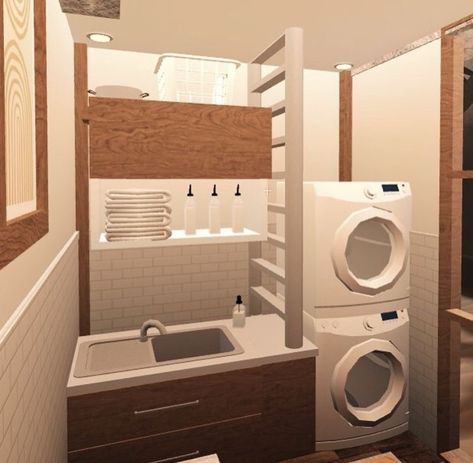 Blox Burg Laundry Room Ideas, 2 By 1 Laundry Room Bloxburg, Blocksburg Laundry Room Ideas, Cute Small Bloxburg Houses One Story, Cute Small Blocksburg Houses, Roblox Rocitizens House Ideas, Hotel Design Bloxburg, Blox Burg Hotel Ideas, Bloxburg House Ideas Front Entrance