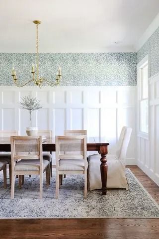 9 Wainscoting Ideas That Will Upgrade Your Walls Instantly Installing Wainscoting, Dining Room Wainscoting, Thanksgiving Table Setting, Dining Room Wallpaper, Thanksgiving Table Settings, Elegant Dining Room, The Dining Room, Board And Batten, Room Flooring