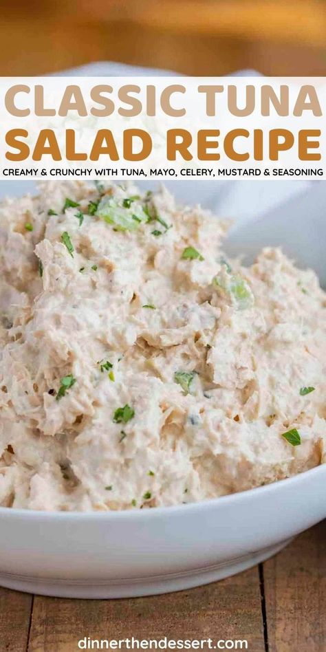 Jimmy Johns Tuna Salad Recipe, Tuna Spread Recipe, Classic Tuna Salad Recipe, Tuna Salad Recipe Easy, Tuna Fish Salad, Classic Tuna Salad, Tuna Mayo, Salads For A Crowd, Tuna Salad Recipe