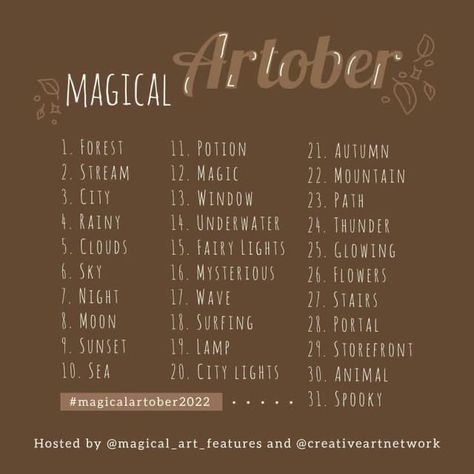 Fantasy Art Challenge, Artober 2024, Inktober 2024, 300 Drawing Prompts, Magic Drawing, Art Journal Challenge, Sketchbook Challenge, Creative Drawing Prompts, Drawing Prompt