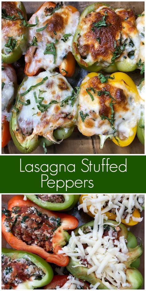 Lasagna Stuffed Peppers recipe from RecipeGirl.com #lasagna #stuffed #bell #peppers #recipe #lowcarb #keto #RecipeGirl #glutenfree via @recipegirl Lasagna Stuffed Bell Peppers, Stuffed Bell Peppers Recipe, Lasagna Stuffed Peppers, Us 2019, Stuffed Peppers Recipe, Keto Lasagna, Bell Pepper Recipes, Peppers Recipes, Easy Soup Recipes