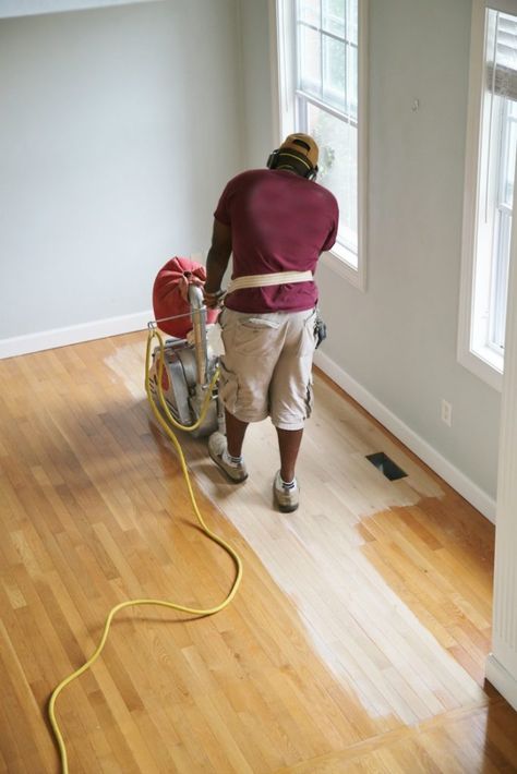 Insight and Tips for Refinishing Hardwood Floors - Sand and Sisal Hardwood Floors Diy, Diy Hardwood Floor Refinishing, Refinish Hardwood Floors, Diy Hardwood Floors, Living Room Hardwood Floors, Refinish Wood Floors, Maple Hardwood Floors, Old Wood Floors, Hardwood Floor Colors