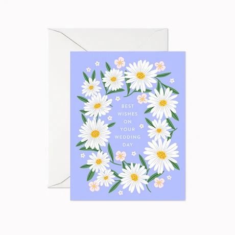 All Greeting Cards – Linden Paper Co. Wedding Daisies, Daisy Crown, Baby Candle, Daisy Cards, Daisy Wedding, Wedding Greeting Cards, Cover Paper, Blue Daisy, Stationery Accessories