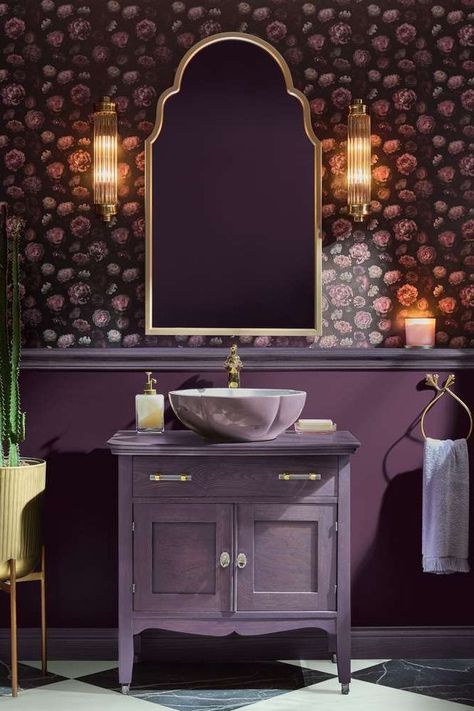 Minwax, America’s best-selling brand of interior wood stains, has chosen Violet as its 2025 color. See the deep, saturated shade here. #details #easyhomedecorideas #homedecorinspiration #homeimprovementideas #marthastewart Plum Bathroom, Cream Paint Colors, Dutch Boy Paint, Top Paint Colors, Valspar Colors, New Paint Colors, Purple Bathrooms, Trending Paint Colors, Wood Stains