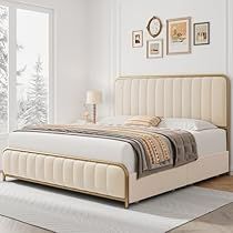 Full Size Upholstered Bed, Bed Base Frame, Queen Size Bed Frame, Full Size Bed Frame, Lit King Size, Luxurious Bed, Queen Size Bed Frames, Cama Queen, Padded Headboard