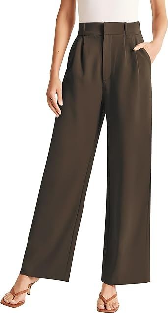 Sarin Mathews High Waisted Wide Leg Pants for Women Business Casual Dress Pant Palazzo Long Work Trousers with Pockets Chocolate S at Amazon Women’s Clothing store Amazon Outfits Women, Women Dress Pants, Women Business Casual, Amazon Outfits, Business Casual Dress, High Waisted Wide Leg Pants, Casual Dress Pants, Women Business, Womens Business Casual