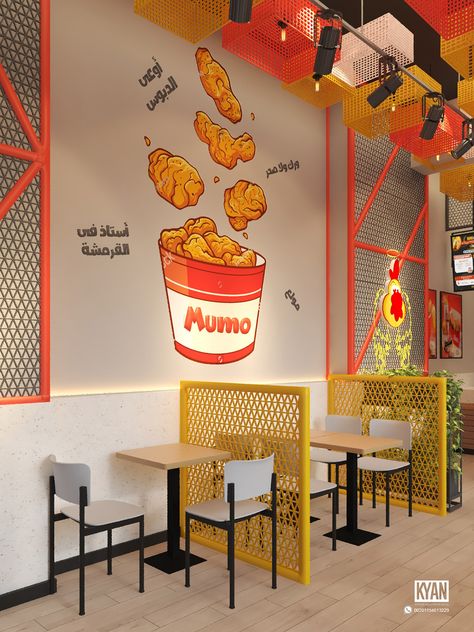 RESTAURANT DESIGN FAST FOOD :: Behance Fast Food Cafe Interior Design, Fast Food Ideas Restaurants, Fast Food Interior Design Ideas, Modern Fast Food Restaurant Design, Restaurant Industrial Design, Fast Food Restaurant Design Interiors, Fast Food Interior Design, Food Shop Design, Fast Food Interior