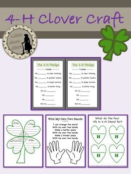 4-H Clover Activity by Little Sure Shot | Teachers Pay Teachers 4h Cloverbud, 4h Clover, Kids Project Ideas, 4 H Clover, Clover Craft, 4h Project Ideas, Livestock Judging, 4h Projects, 4 H Club