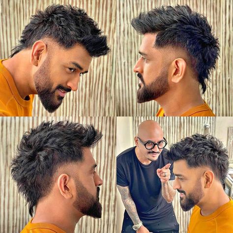 Messy Mohawk Men, Msd Hairstyle, Mulet Hair Men Short, Semi Mohawk Men Hairstyles, Ms Dhoni Hairstyle, Dhoni Hairstyle, Mulet Hair Men, Short Mohawk Fade, Fauxhawk Fade Men