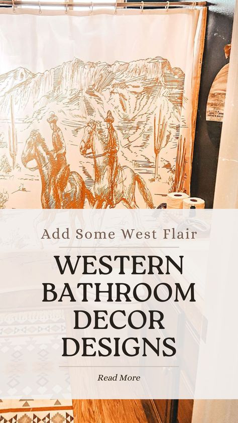 Western Bathroom Decor Ranch Bathroom Ideas, Western Bathroom Decor Ranch, Western Half Bathroom Ideas, Western Style Bathroom, Ranch Style Bathroom Ideas, Small Western Bathroom Ideas, Western Bathroom Decor Ideas, Small Bathroom Western Decor, Western Gothic Bathroom