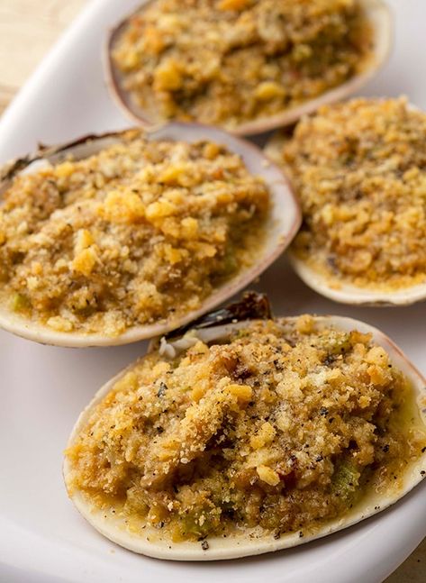 Stuffed Clams Recipe - Rhode Island Stuffies | Hank Shaw Stuffed Clams Recipe New England, Stuffed Clams Recipe, Baked Clams Recipe, Stuffed Quahogs, Clam Recipe, Stuffed Clams, Baked Clams, Clams Recipe, Supper Tonight