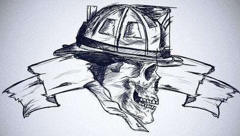 Firefighter Skull Tattoo, Firefighter Tattoo Sleeve, Fireman Tattoo, Tattoo Sketch Ideas, Fighter Tattoos, Firefighter Boots, Firefighter Decals, Michael Tattoo, Firefighter Tattoo