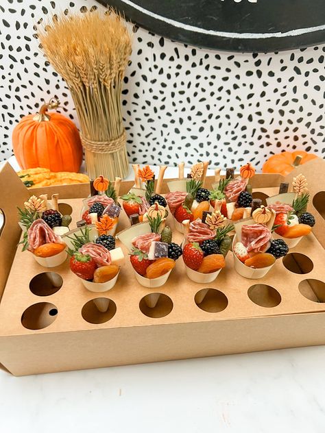 Cone Charcuterie, 1st Birthday Party Food Ideas, Charcuterie Cart, Charcuterie Items, Housewarming Party Food, Charcuterie Cones, Individual Charcuterie, Fall Charcuterie, First We Feast