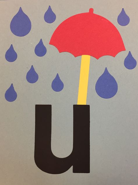 U Is For Umbrella, Letter U Crafts, Letter V Crafts, Preschool Alphabet Book, U Craft, Preschool Creative Art, Alphabet Crafts Preschool, Kids Worksheets Preschool, Nursery Activities