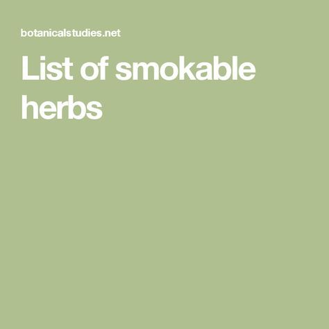 List of smokable herbs Smokable Herb Blends, Smokeable Herbs, Smokable Herbs, Witches Herbs, Herbs For Tea, Herb Blends, Ocimum Tenuiflorum, Wild Lettuce, Myristica Fragrans