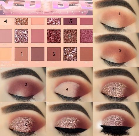 Teknik Makeup, Make Up Designs, Sparkly Eyeshadow, Mekap Mata, Eyeshadow Tutorials, Linda Hallberg, Makeup Tutorial Eyeshadow, Smink Inspiration, Eye Makeup Steps