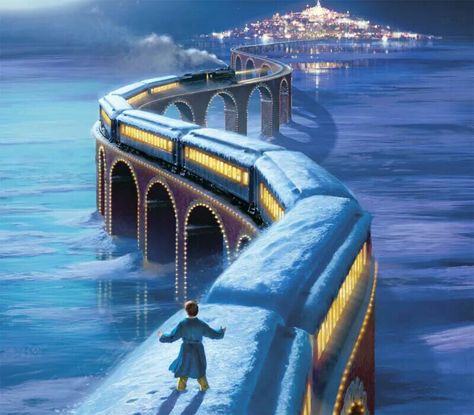 For my Ashlee! One of her favs! Polar Express Painting Canvas, Polar Express Movie, Christmas Wallpaper Iphone Cute, Polar Express Train, The Polar Express, Photoshop Express, 25 Days Of Christmas, Christmas Painting, Polar Express