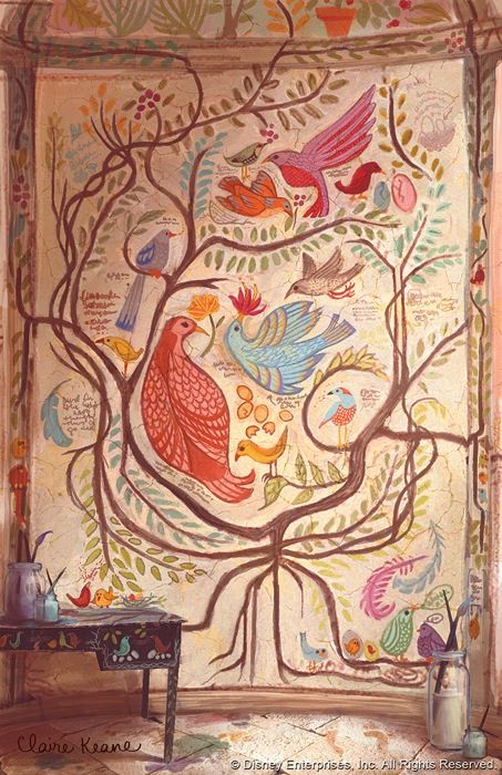 Claire Keane, Tangled Concept Art, Wall Murals Painted, Birds And Flowers, Art Disney, Arte Sketchbook, Art Et Illustration, Visual Development, Pics Art